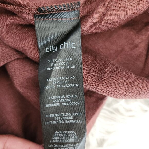 City Chic Dress Women's Small 16W Linen Blend Tiered Summer Breeze NWT - Picture 13 of 16